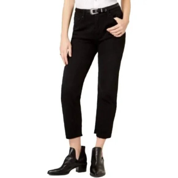 Rewash Women's Charlie High Rise Slim Straight Leg Crop Jeans Black Size 3R NWT - Picture 1 of 7
